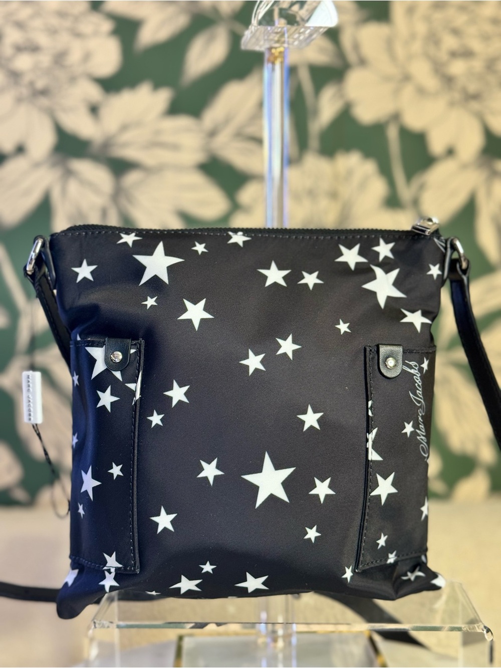 Marc Jacobs Black Nylon Star-Print Crossbody Bag NWT - Picture 6 of 7